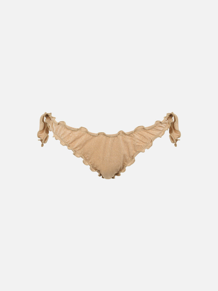 Woman gold lurex classic triangle bikini Sagittarius Moon