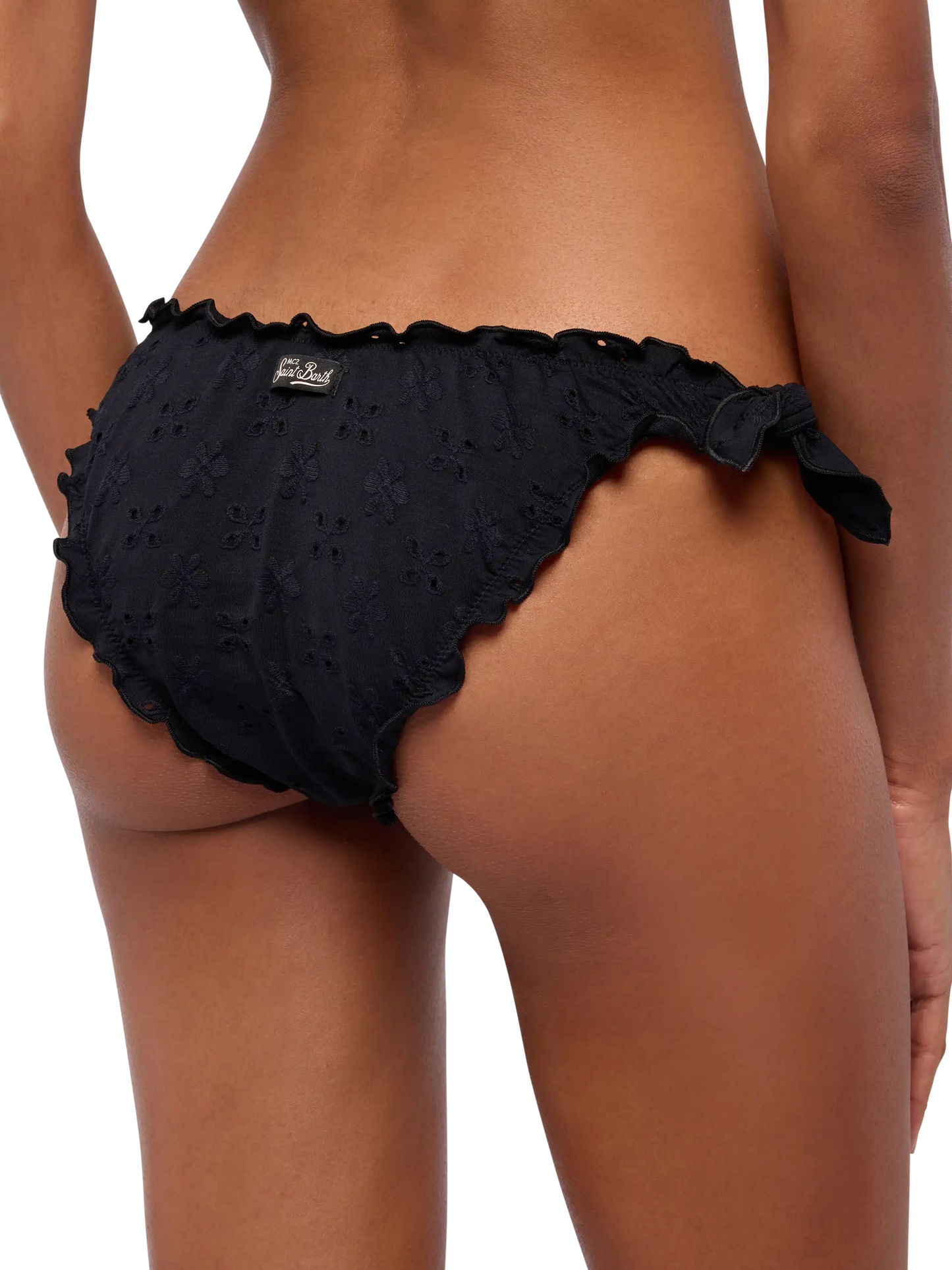 Bikini classico a triangolo Sagittarius Moon in pizzo Sangallo nero