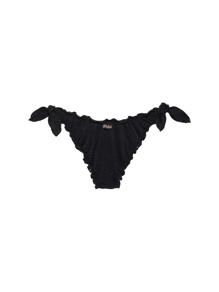 Bikini classico a triangolo Sagittarius Moon in pizzo Sangallo nero