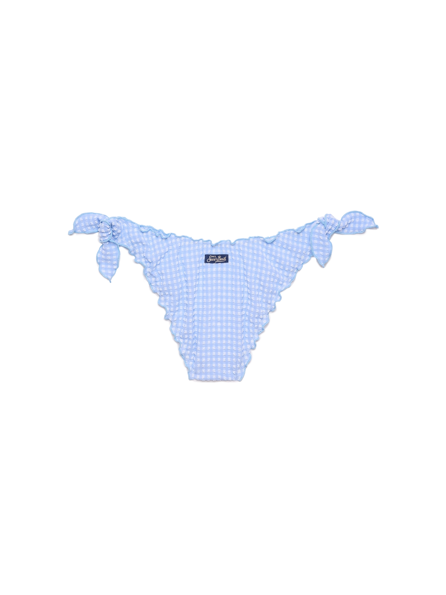 Moon seersucker classic swim briefs with gingham print