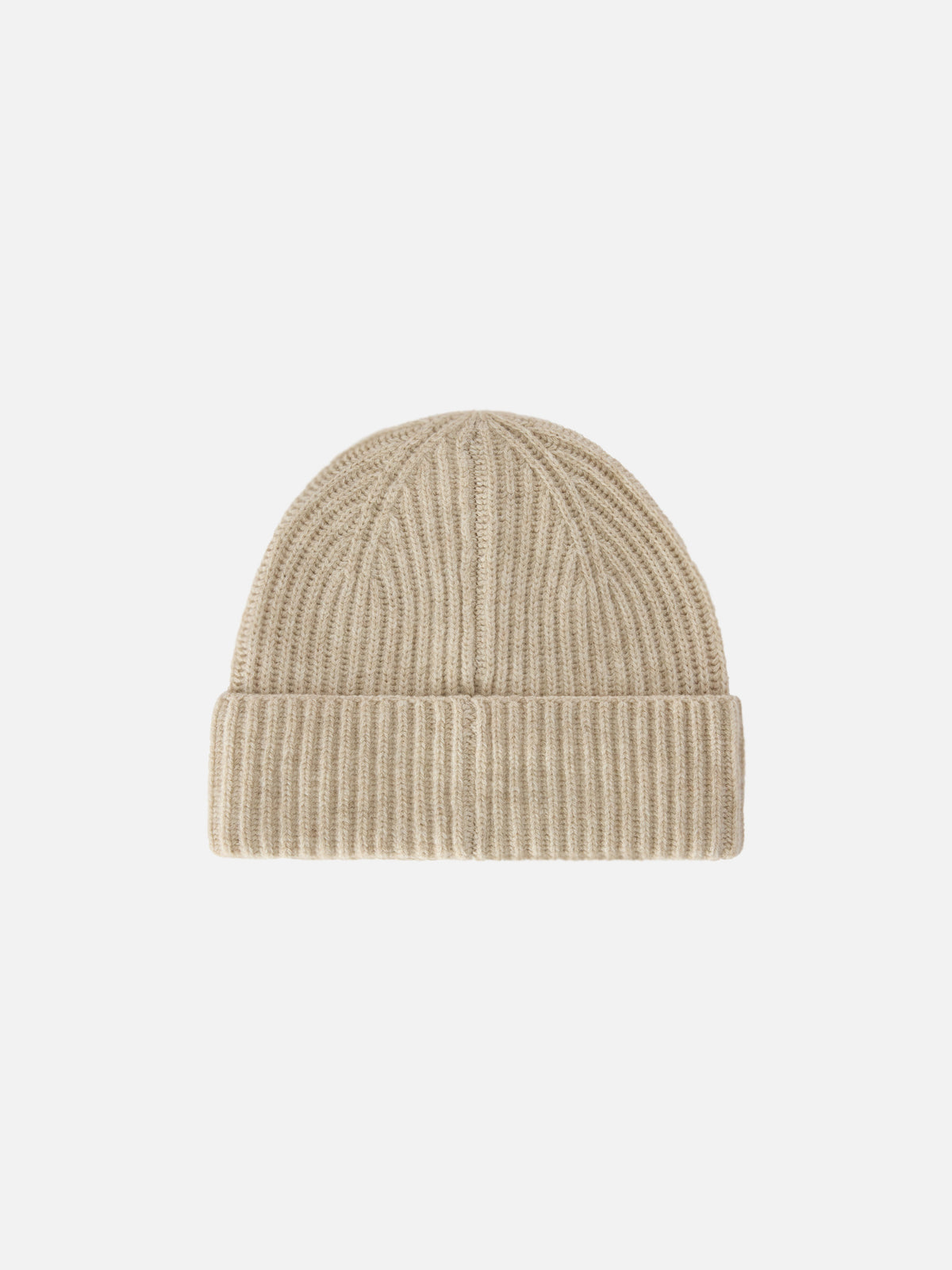 Beige Moss Wollmütze mit Logostickerei 