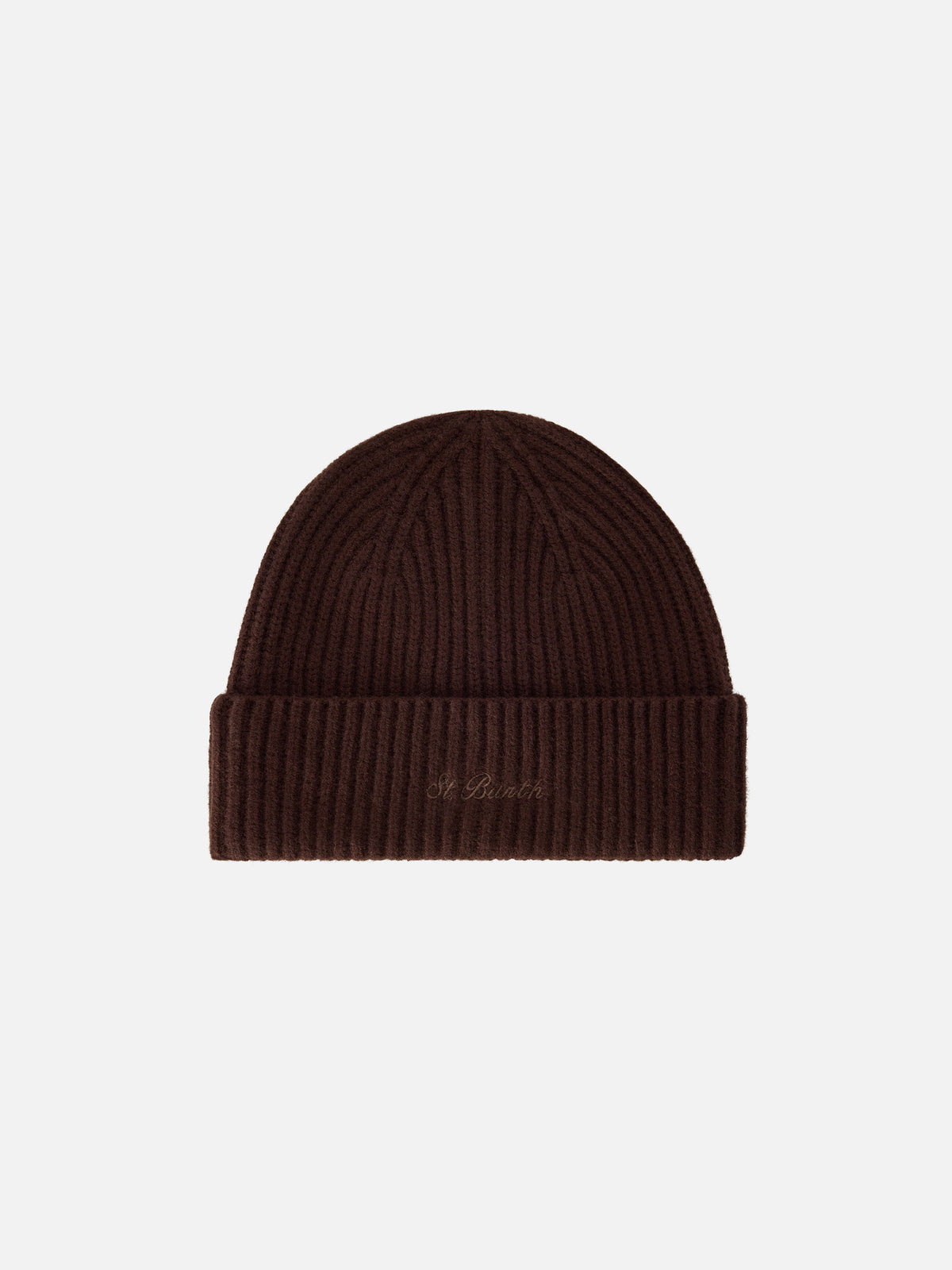 Braune Wollmütze Brown Moss mit Logostickerei 