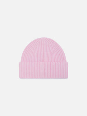 Gorro de mezcla de lana de alpaca Pink Moss con bordado del logo 