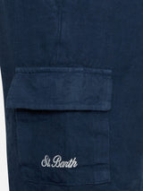 Boy navy blue linen bemuda Marseille Jr