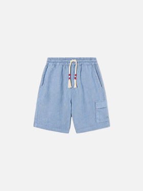 Bermudas Marseille Jr en chambray de denim claro 