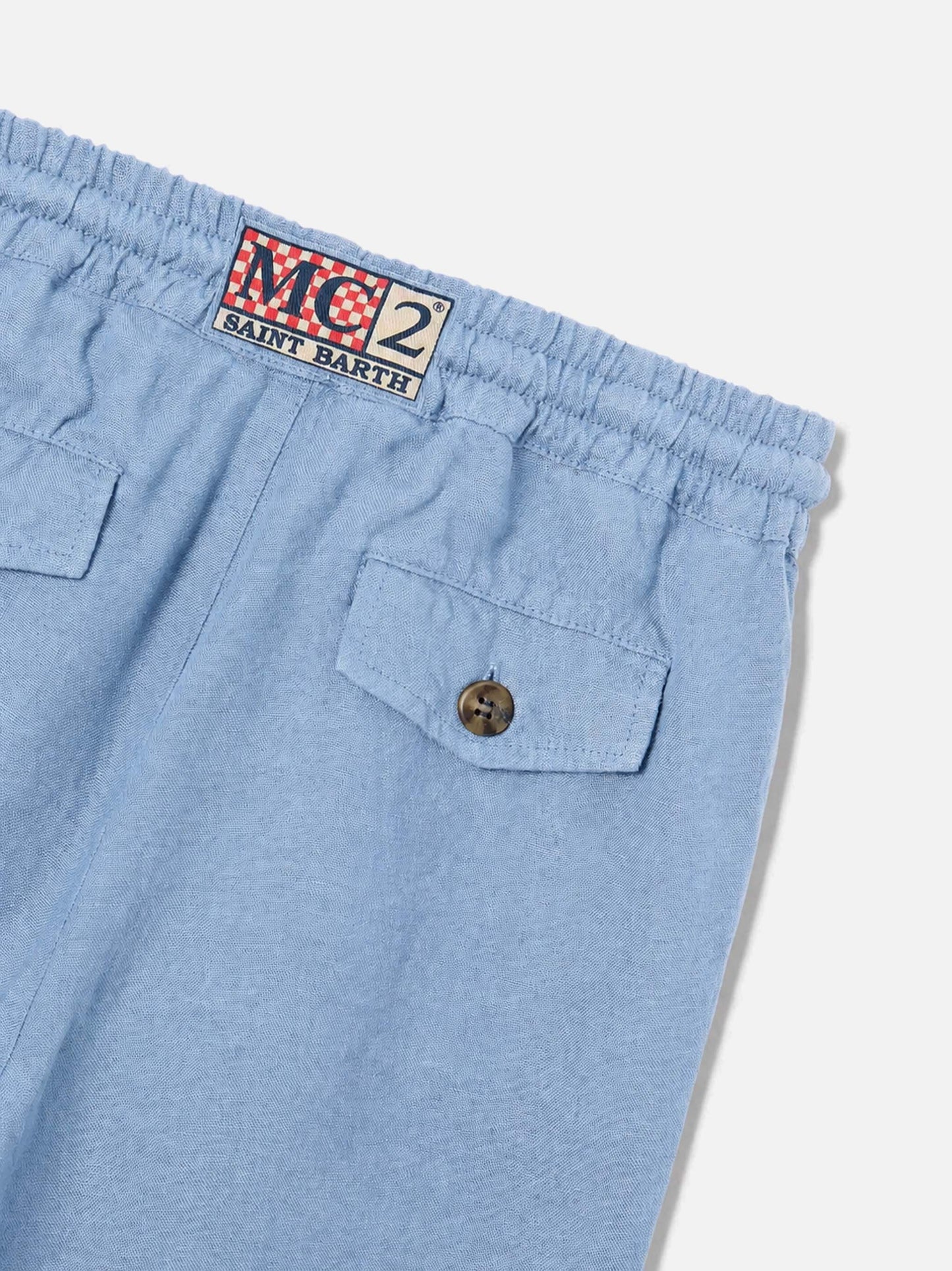 Bermudas Marseille Jr en chambray de denim claro 