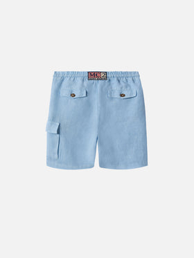 Light blue Marseille Jr shorts in linen