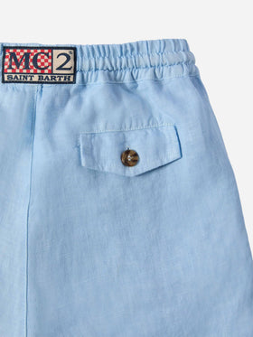 Marseille Jr light blue linen bemuda