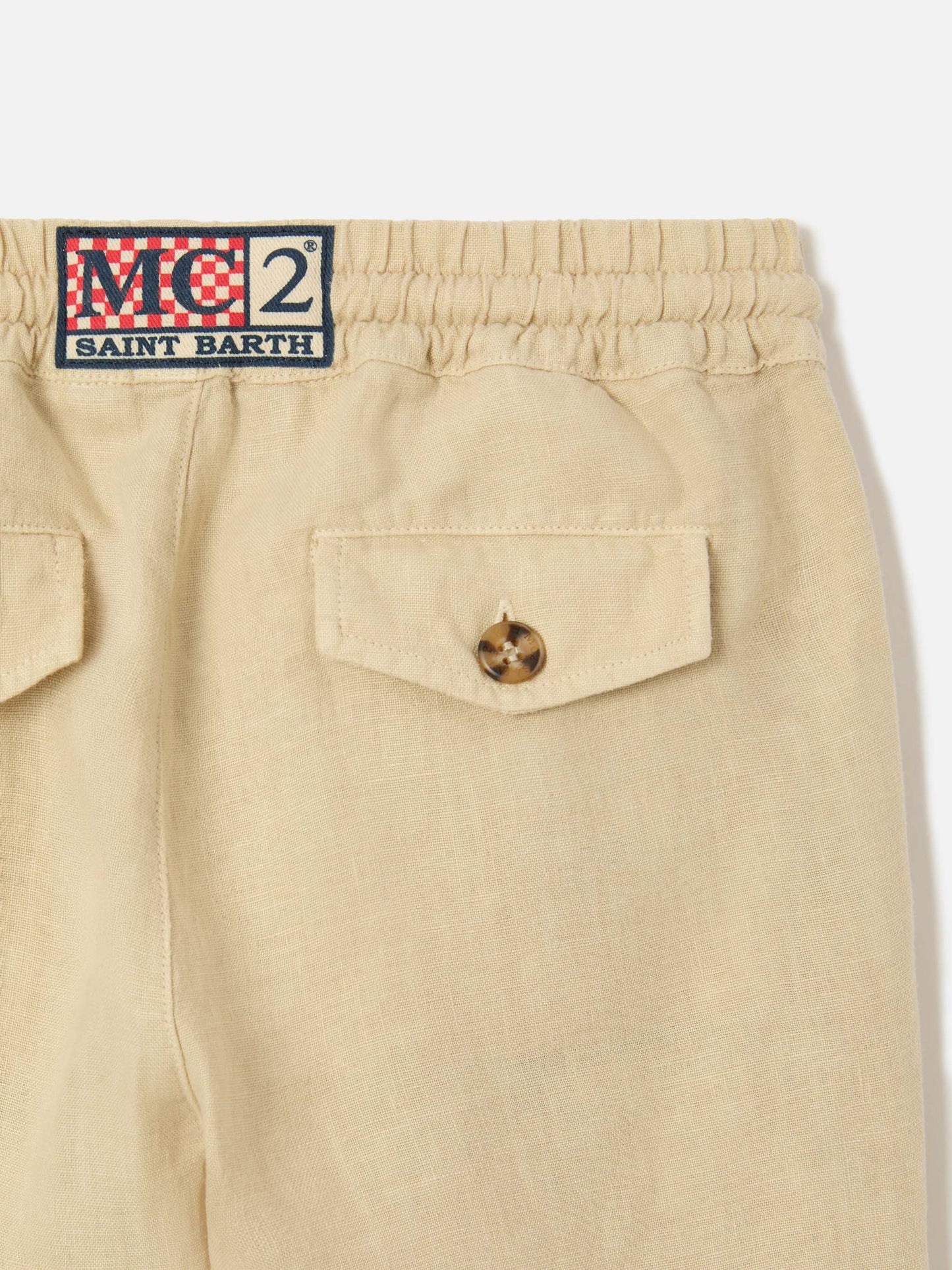 Beige Marseille Jr shorts in linen