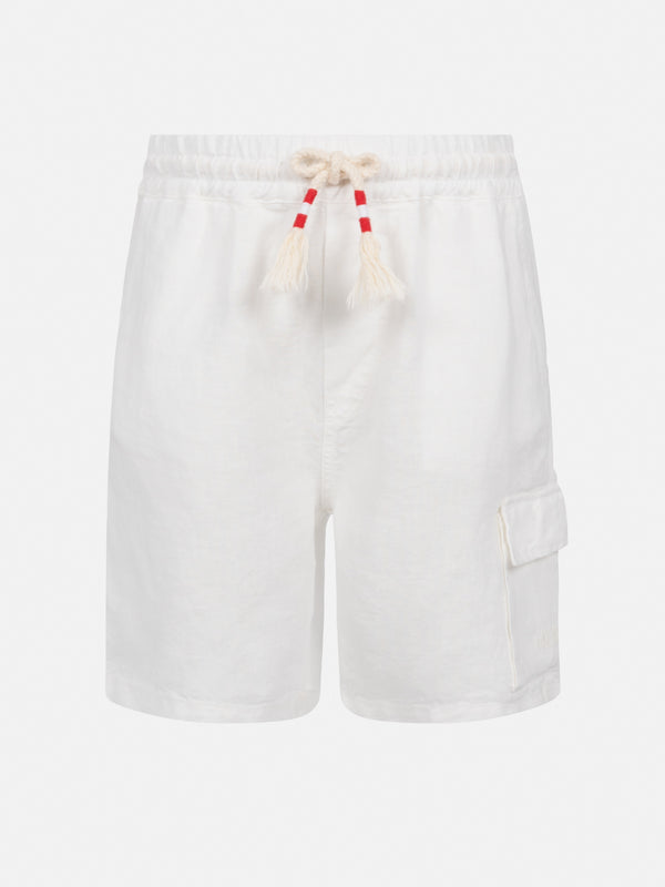 Marseille Jr white linen bemuda