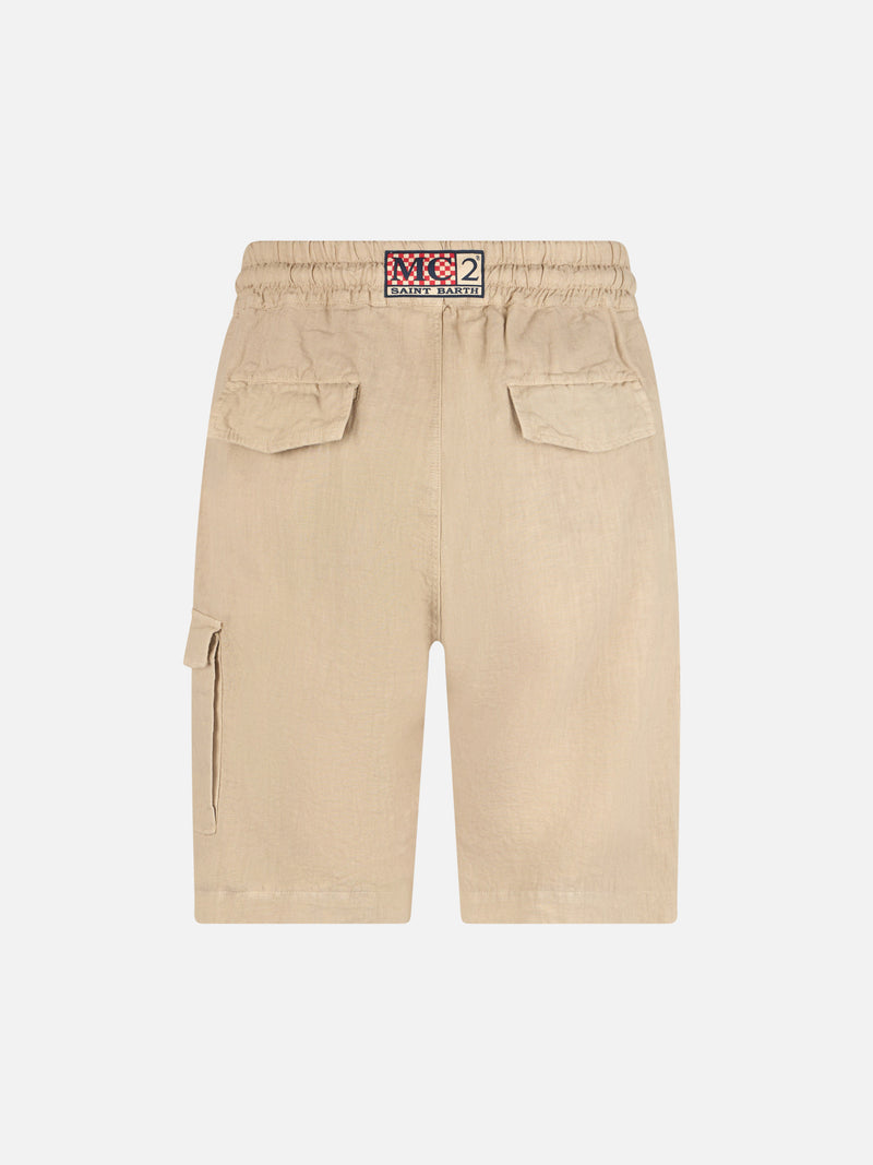 Man beige linen bermuda Marseille