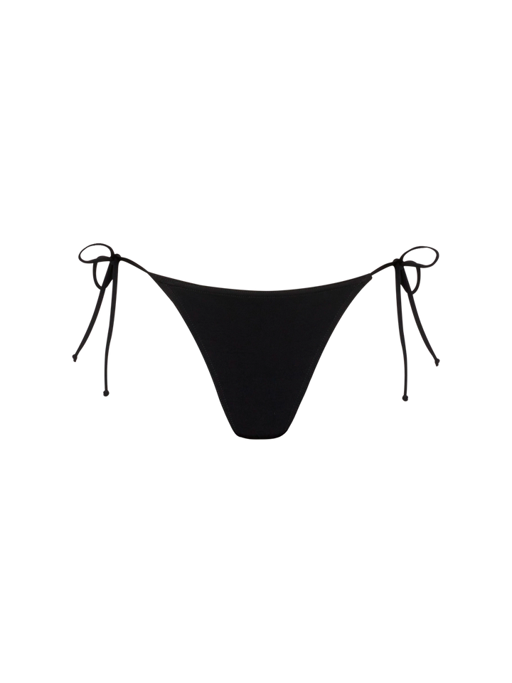 Schwarze klassische Badehose „Lido“ – schwarzes Bandeau-Top „Dahlia“