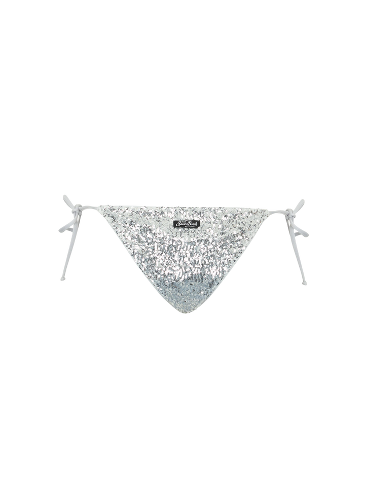 Woman silver sequins swim briefs Marielle