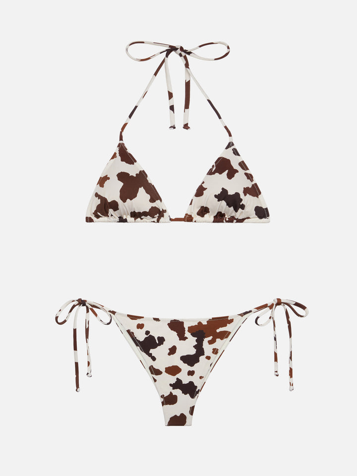 Bikini triangolo Leah Marielle con stampa muccata