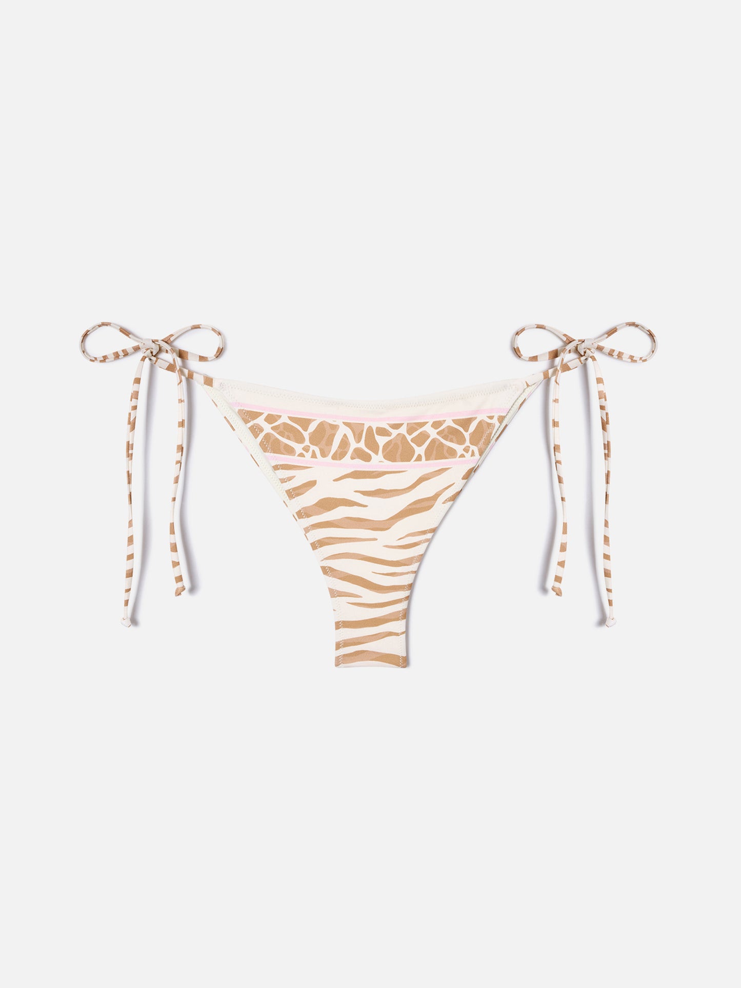 Marielle brazilian bikini bottoms with beige safari print