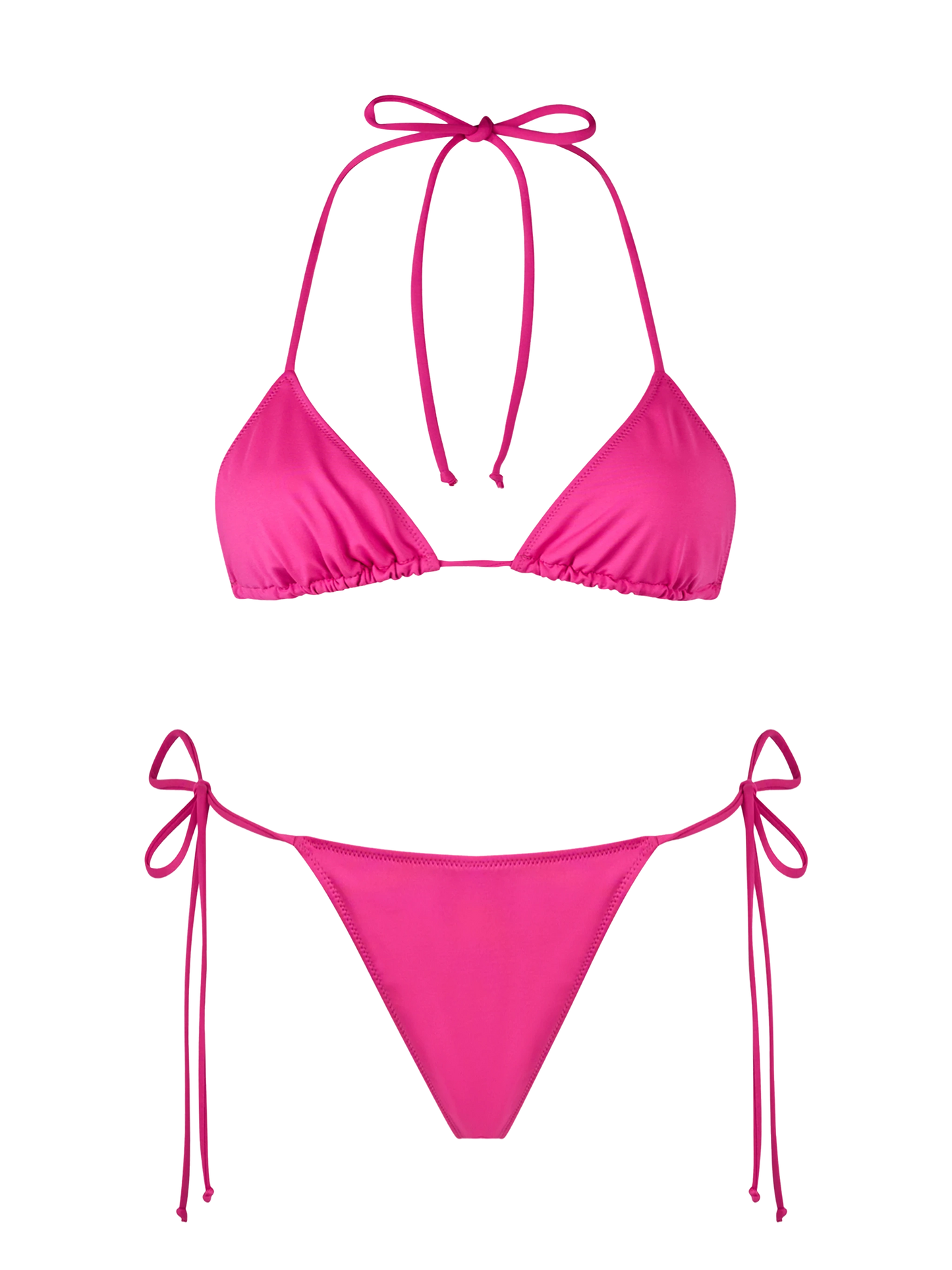 Woman fuchsia triangle bikini Leah Marielle