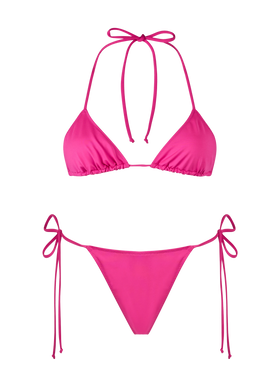 Woman fuchsia triangle bikini Leah Marielle