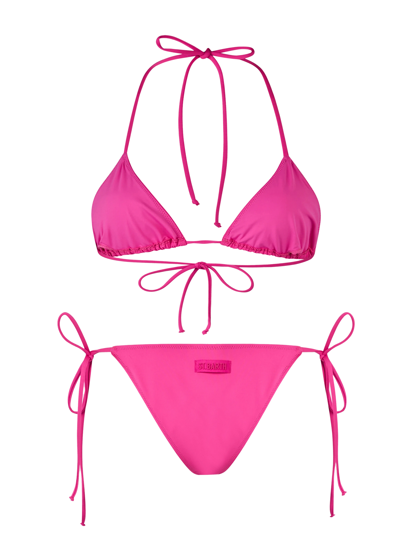 Woman fuchsia triangle bikini Leah Marielle