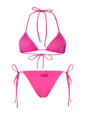 Woman fuchsia triangle bikini Leah Marielle