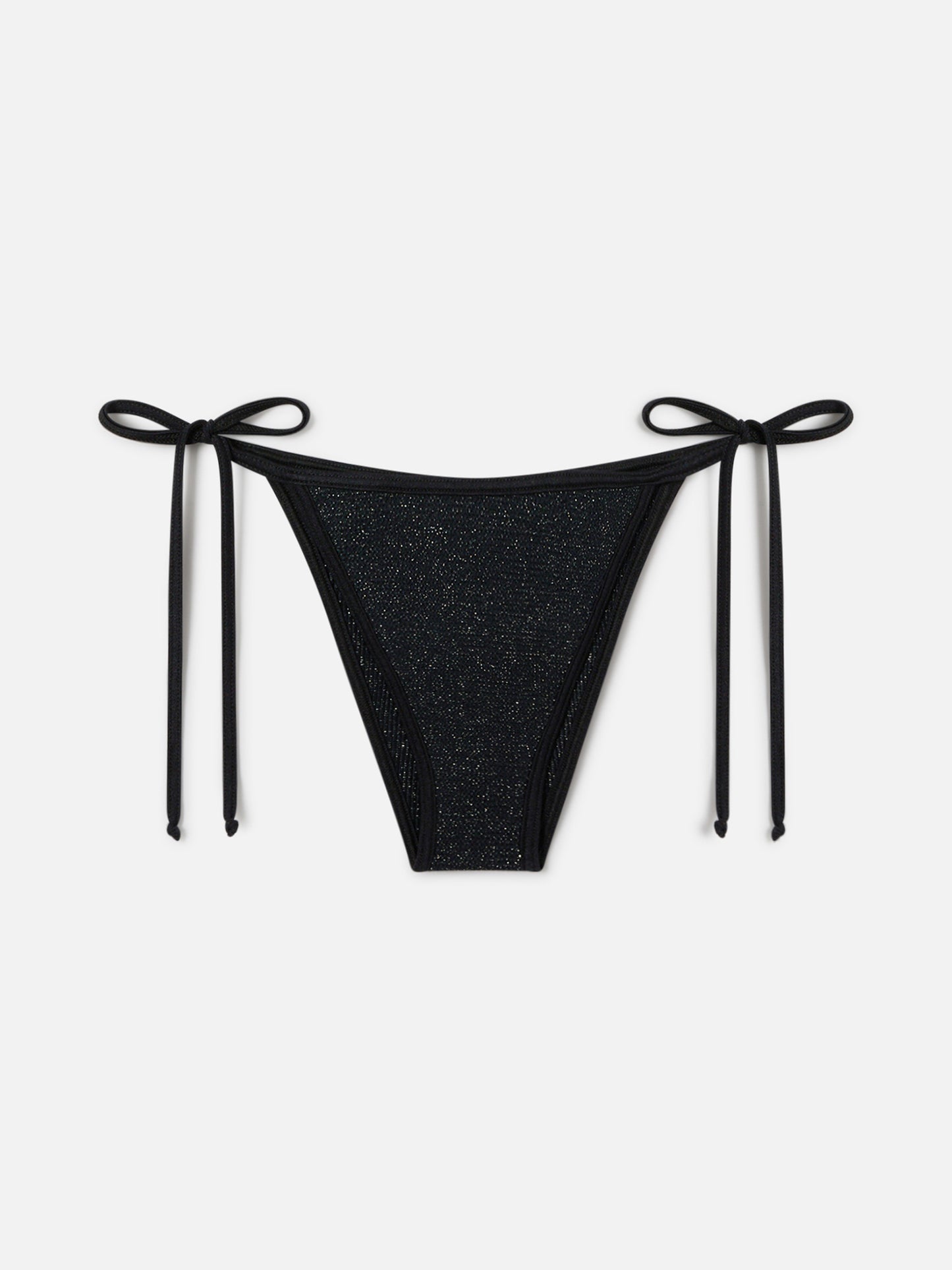 Slip mare Marielle String modello brasiliana in tessuto crinkle nero