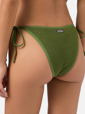 Wide shoulder strap bikini Zena Marielle in military green crinkle
