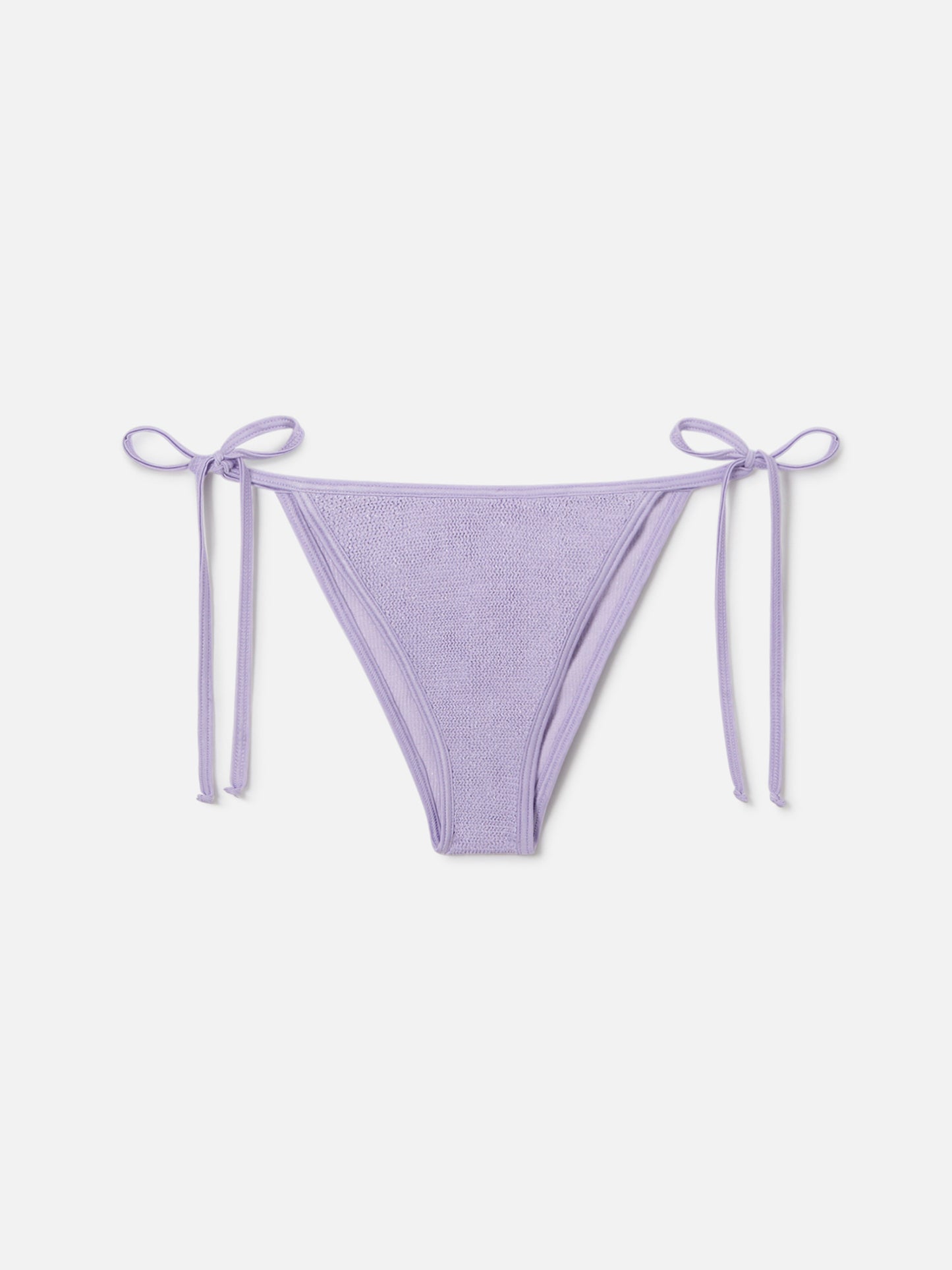 Marielle String brazilian bikini bottoms in lilac lurex crinkle fabric