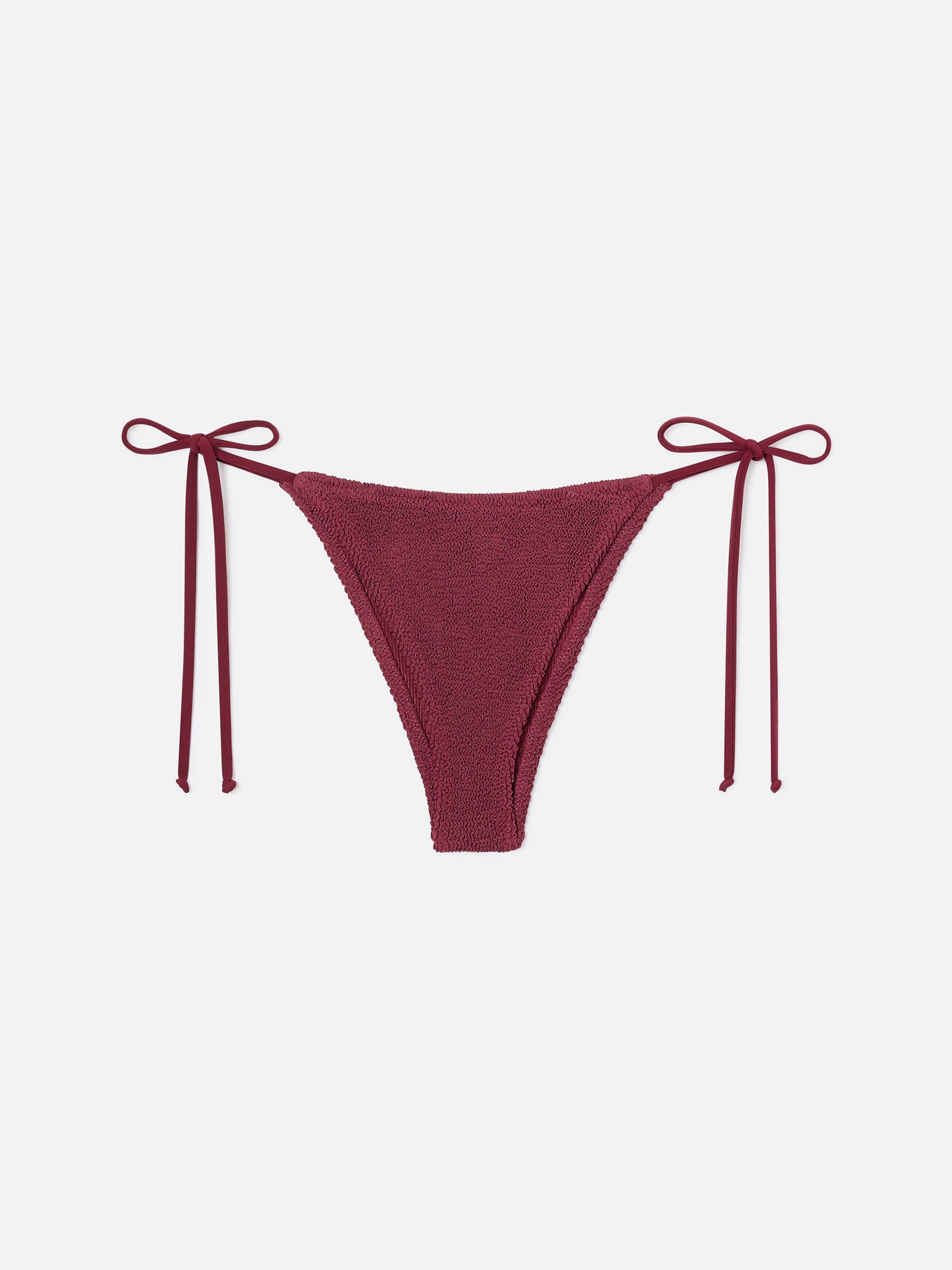 Marielle brazilian bikini bottoms in burgundy crinkle fabric