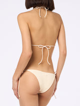 Bikini a triangolo crema crinkle da donna Guiana Marielle