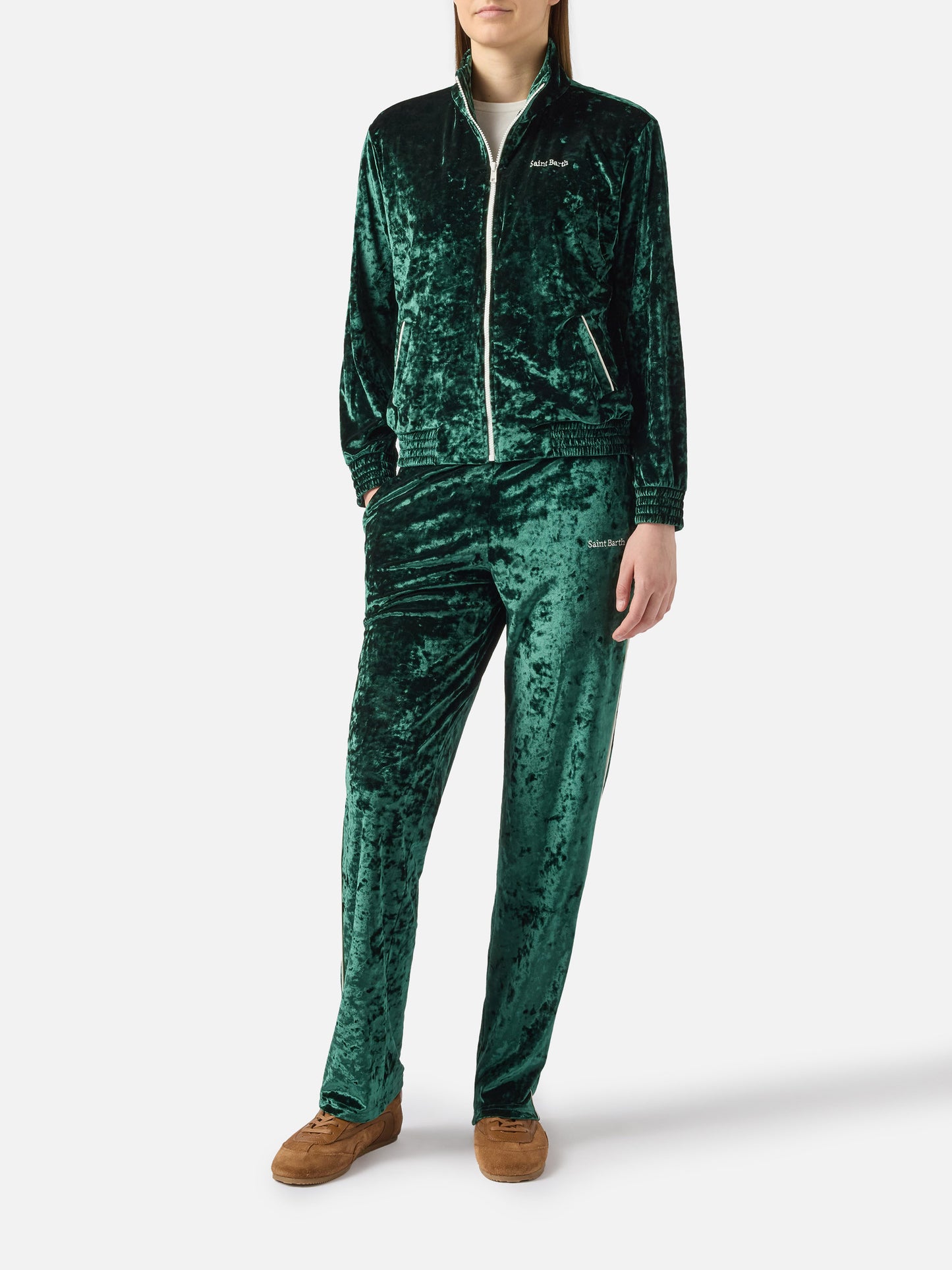 Grünes Chenille-Sweatshirt für Damen Miriam