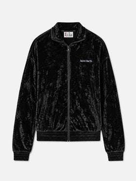 Sudadera Miriam de chenilla negra con bordado 