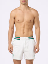 Man white fitted cut swim shorts Nad with tape finish | AUSTRALIAN BRAND SPECIAL EDITION