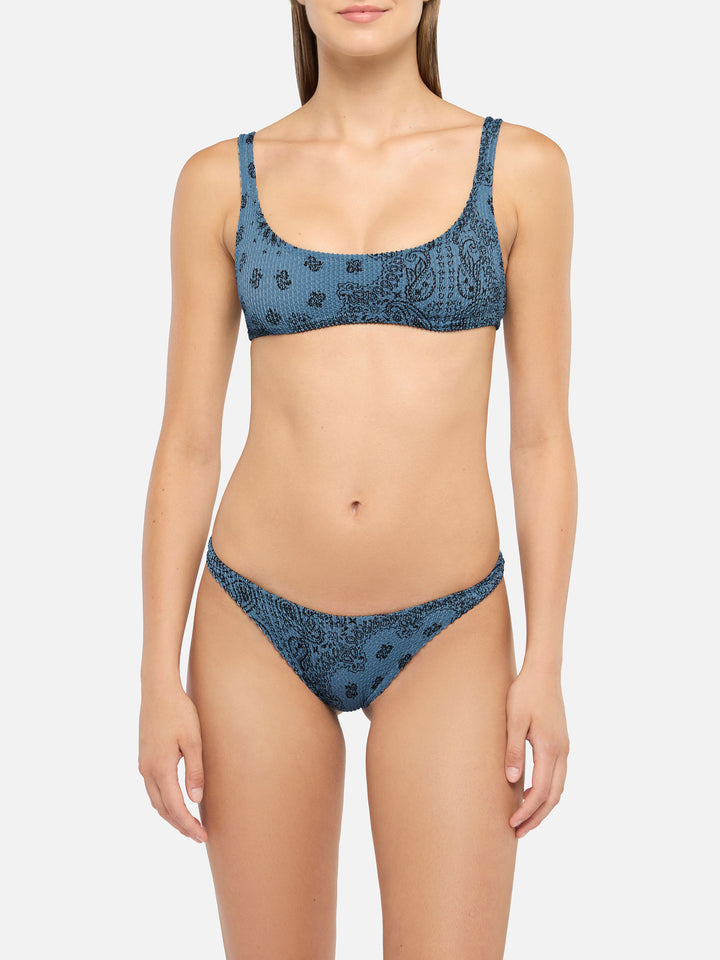 Naomi slip mare cheeky con stampa bandana - Naima crinkle classico top a bralette con stampa bandana