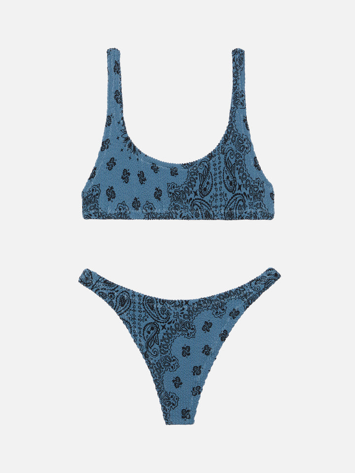 Naomi slip mare cheeky con stampa bandana - Naima crinkle classico top a bralette con stampa bandana