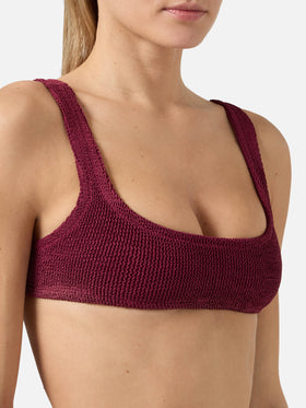 Naima Naomi crinkle burgundy bralette bikini