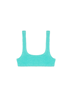 Naima – Klassisches Bralette-Top in Crinkle-Optik in Wassergrün