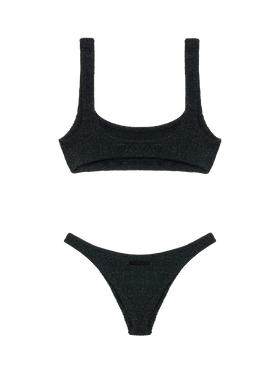 Bikini classico in tessuto crinkle lurex Naima Naomi in nero