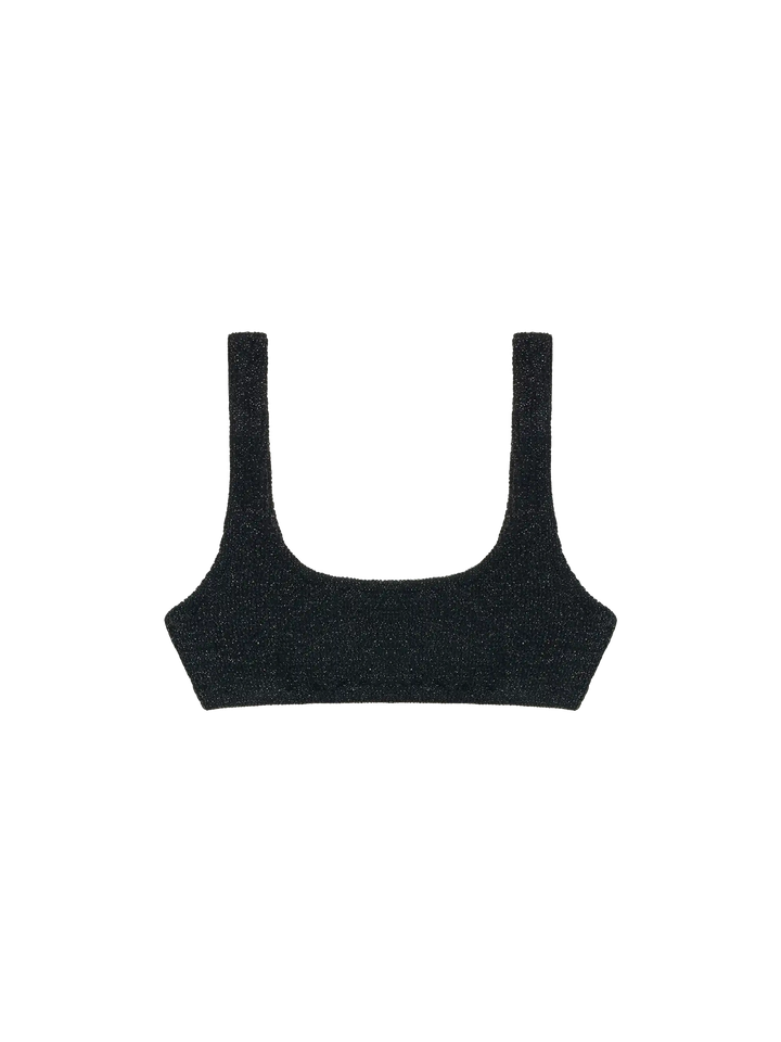 Naima crinkle classico top a bralette lurex nero