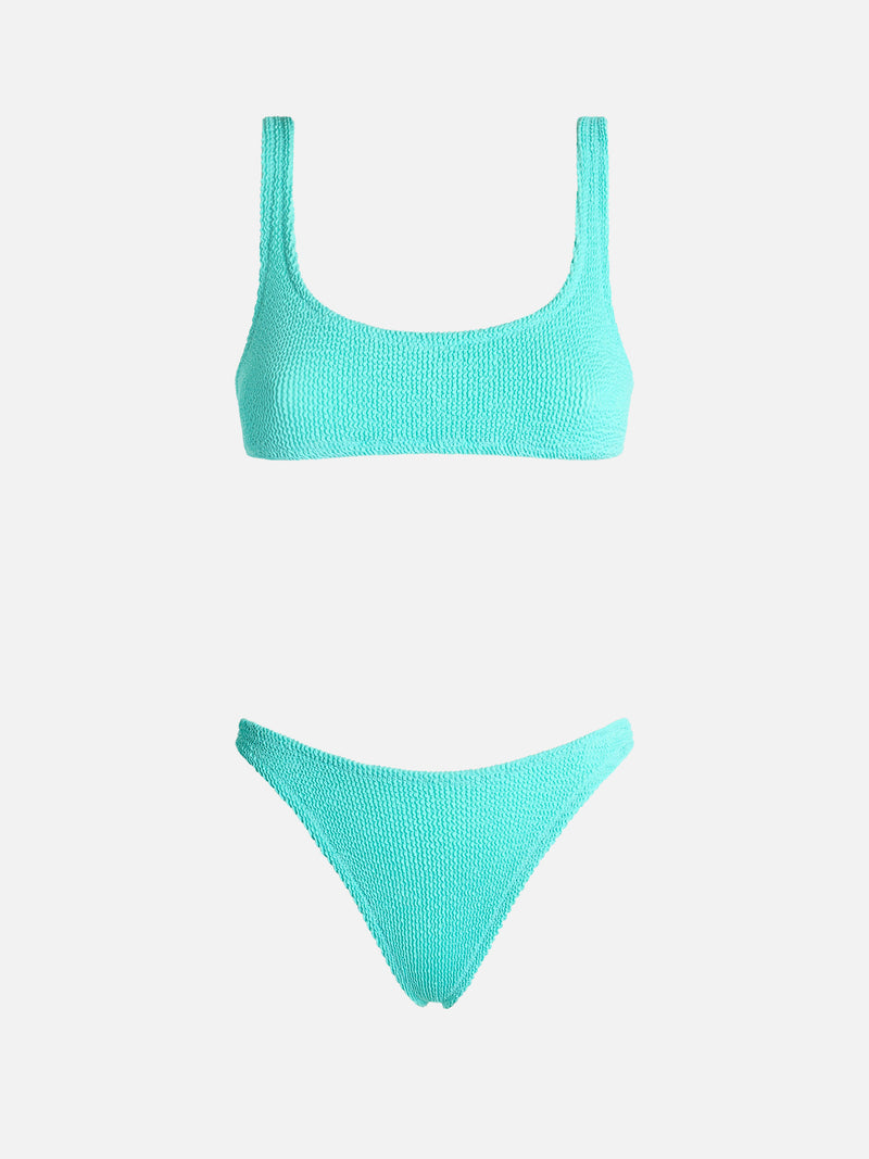 Bikini classico crinkle da donna verde acqua Naima Elise