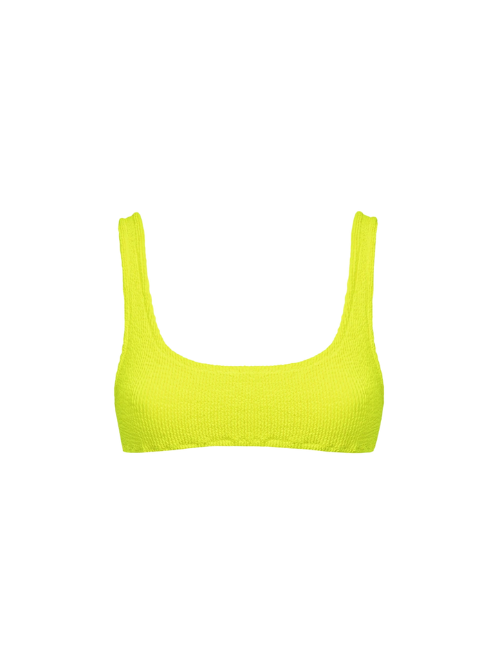 Bralette classica crinkle da donna giallo fluo Naima