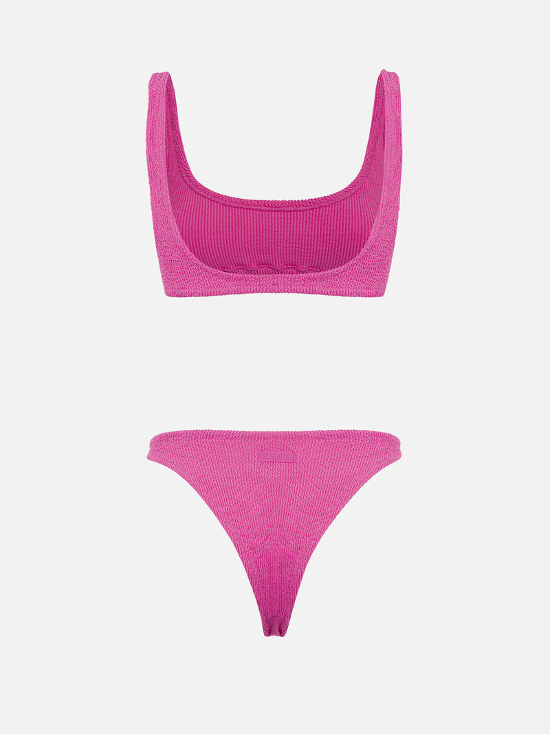 Bikini da donna classico rosa crinkle Naima Elise