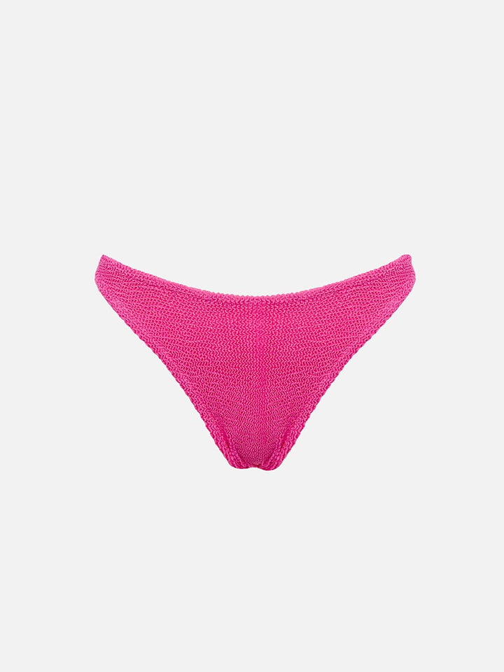 Slip da bagno da donna crinkle sgambato rosa fluo Naomi