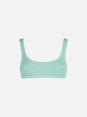 Naima crinkle classico top a bralette verde salvia