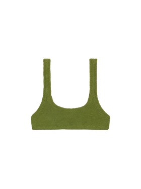 Naima crinkle classico top a bralette verde militare
