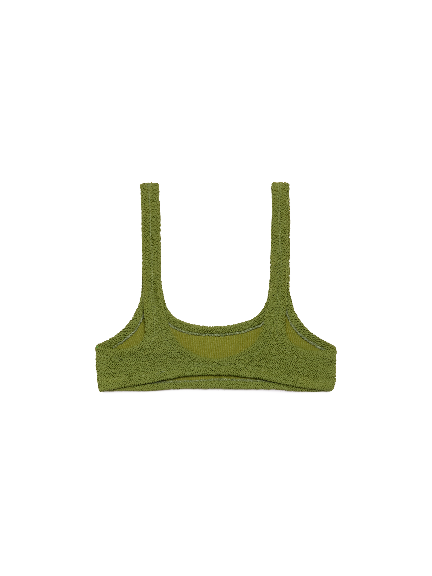 Naima crinkle classico top a bralette verde militare