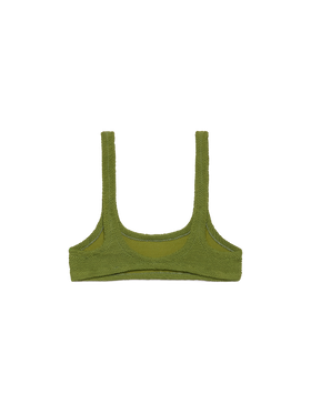 Naima crinkle classico top a bralette verde militare