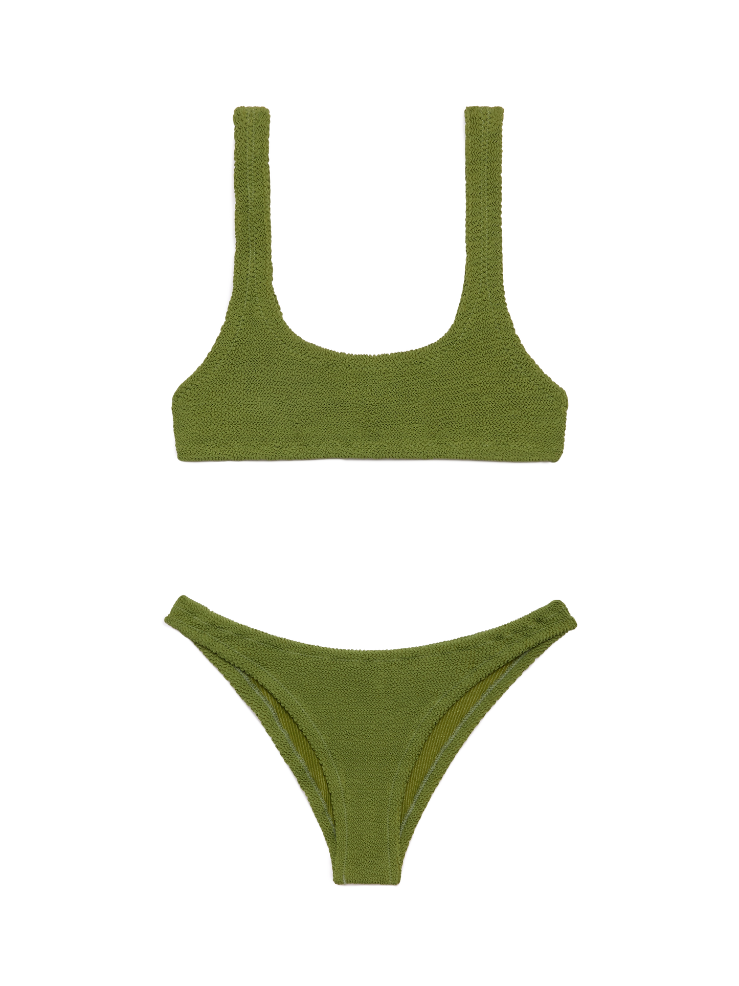 Bralette crinkle bikini Naima Elise in military green - MC2 Saint Barth