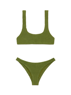 Bralette crinkle bikini Naima Elise in military green - MC2 Saint Barth
