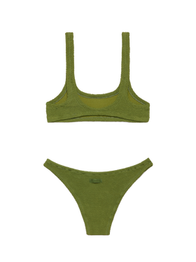 Bralette crinkle bikini Naima Elise in military green - MC2 Saint Barth