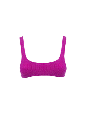 Klassisches Crinkle-Bralette für Damen in Fuchsia aus Lurex Naima