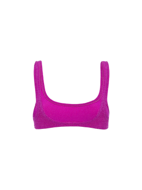 Klassisches Crinkle-Bralette für Damen in Fuchsia aus Lurex Naima
